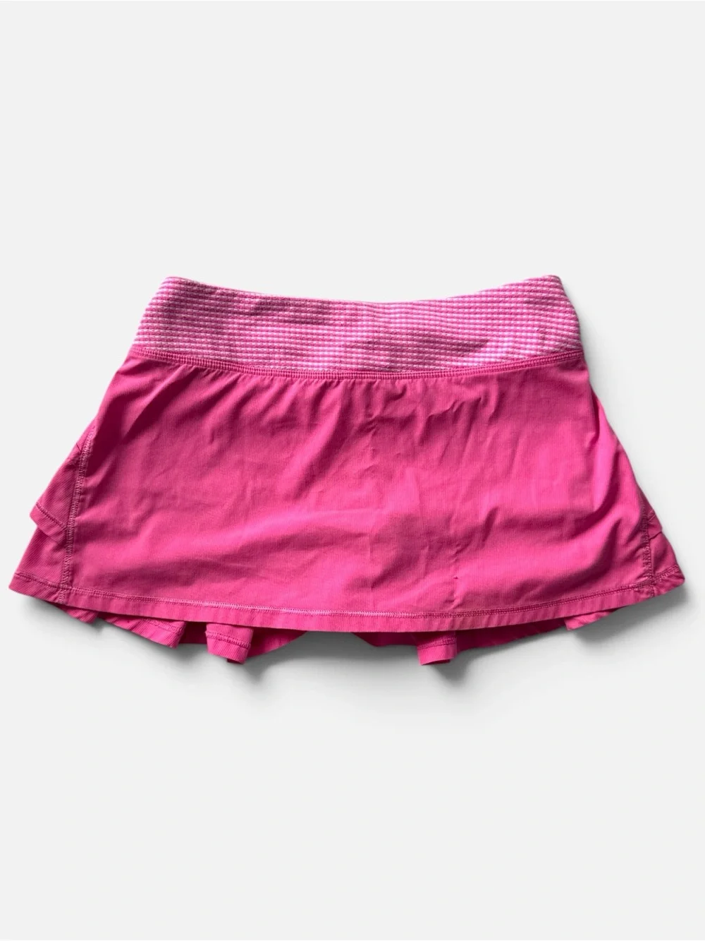 Ivivva Set The Pace Layered Ruffle Tennis Skort Skirt Pink Chevron Girls Size 6